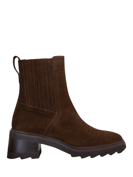 Bobbies Lison Suede Block Heel Chelsea Boots, Rockies Brown - view 2, Rockies Brown