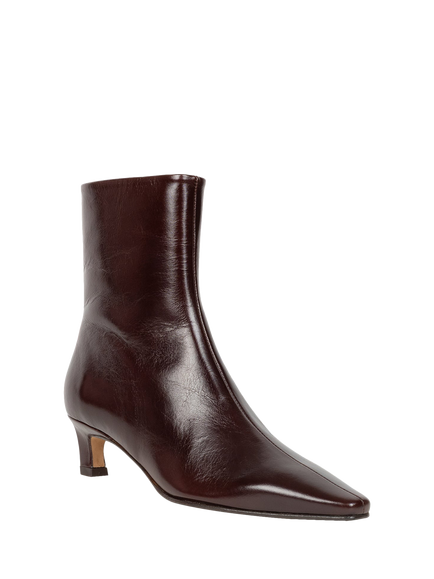 Bobbies Lauren Leather Pointed Toe Ankle Boots - view 2, Irish Coffee