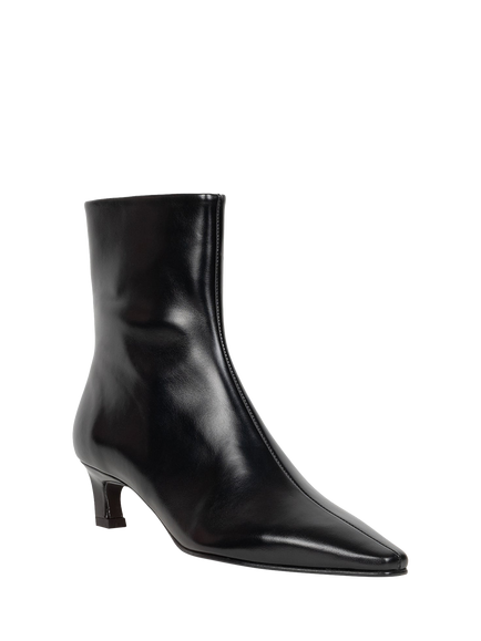Bobbies Lauren Leather Pointed Toe Ankle Boots - view 2, Absolute Black