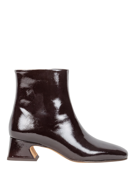 Bobbies Eline Crumpled Patent Leather Block Heel Ankle Boots, Cheverny