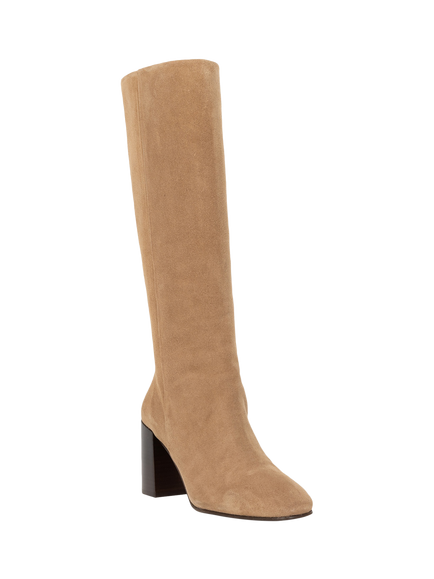 Bobbies Hisaé Suede Block Heel Knee High Boots, Antelope - view 2, Antelope