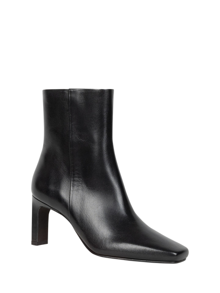 Bobbies Amanda Leather Block Heel Ankle Boots - view 2, Passion Black