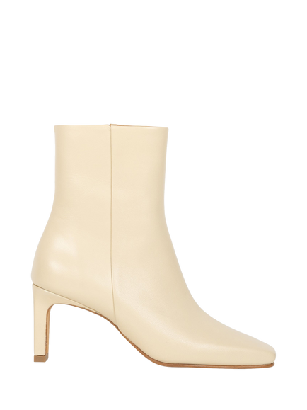 Bobbies Amanda Leather Block Heel Ankle Boots, Beige