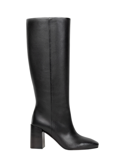 Bobbies Hisaé Leather Block Heel Knee High Boots, Passion Black, Passion Black
