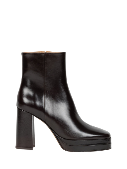 Bobbies Adèle Leather Block Heel Ankle Boots, Espresso, Espresso