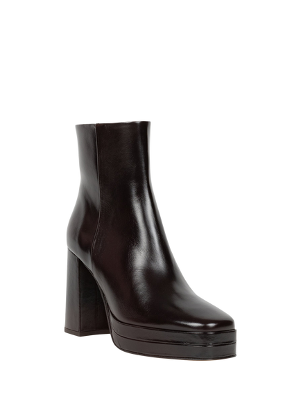 Bobbies Adèle Leather Block Heel Ankle Boots, Espresso - view 2, Espresso