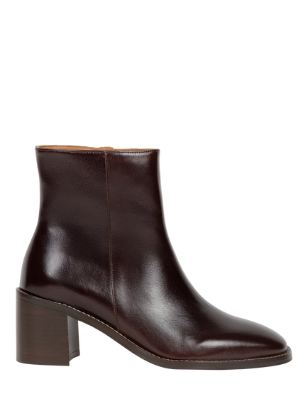 Bobbies Sienna Leather Block Heel Ankle Boots, Irish Coffee, Irish Coffee
