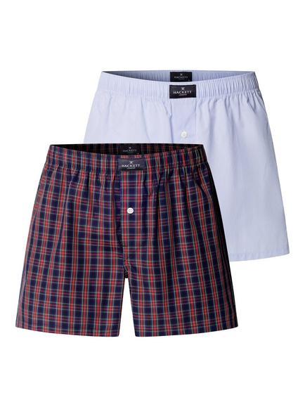 Hackett London Cotton Tartan Boxer Shorts, Pack of 2, Ink Blue, Ink Blue