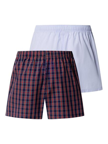 Hackett London Cotton Tartan Boxer Shorts, Pack of 2, Ink Blue - view 2, Ink Blue