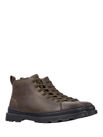 Camper Brutus+ Nubuck Ankle Boots, Green - view 2, Green