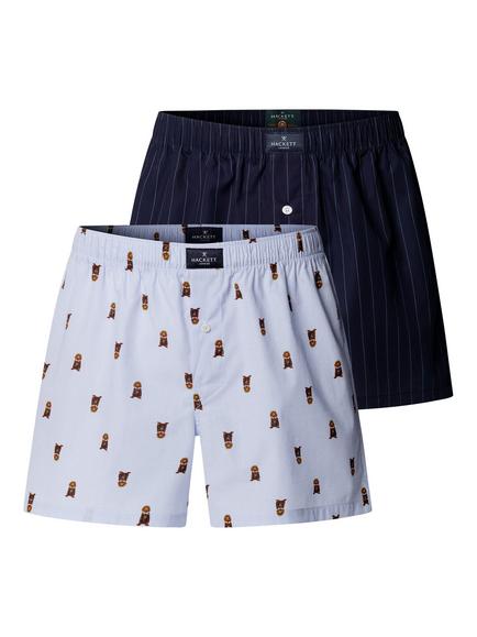 Hackett London Cotton Boxer Shorts, Ink Blue, Ink Blue