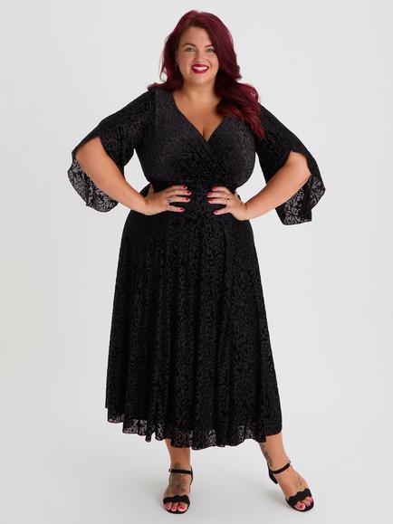 Scarlett & Jo Soraya Velvet Baroque Dress, Black