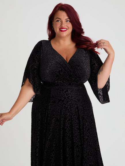 Scarlett & Jo Soraya Velvet Baroque Dress - view 2, Black