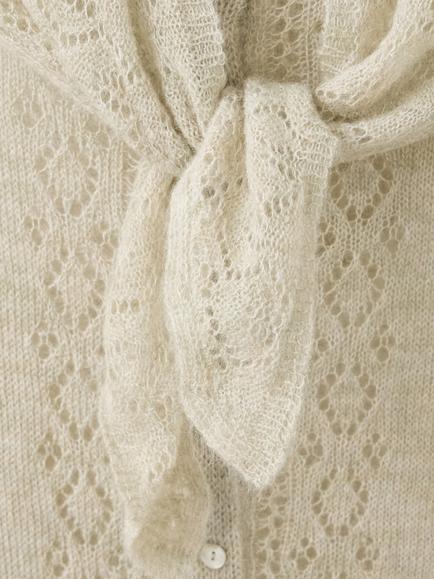 Mango Openwork Knit Shawl Cardigan, Pastel Green - view 2, Pastel Green