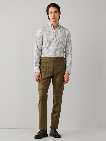 Hackett London Cotton Regular Fit Check Shirt - view 2, Hunter Green