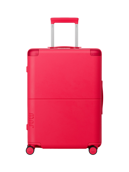 July 66cm Checked 4-Wheel Expandable Suitcase, 80L, Raspberry