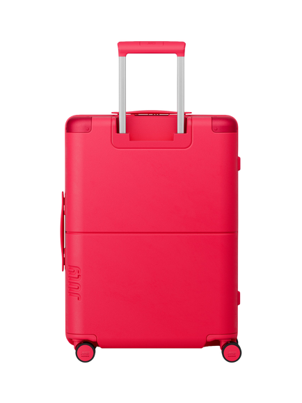 July 66cm Checked 4-Wheel Expandable Suitcase, 80L - view 2, Raspberry