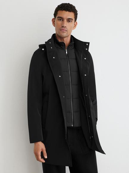 Reiss Hilson Overcoat, Black, Black