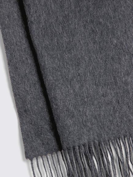Moss Wool Cashmere Blend Scarf, Charcoal Grey - view 2, Charcoal Grey