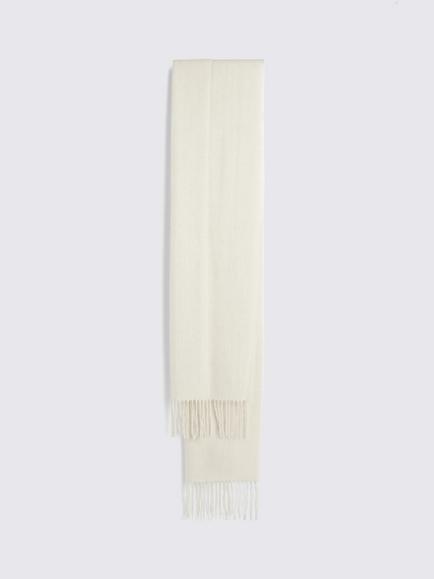 Moss Wool Cashmere Blend Scarf, Winter White, Winter White