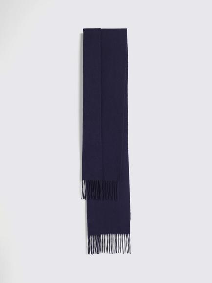 Moss Wool Cashmere Blend Scarf, Navy Blue, Navy Blue