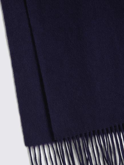 Moss Wool Cashmere Blend Scarf, Navy Blue - view 2, Navy Blue