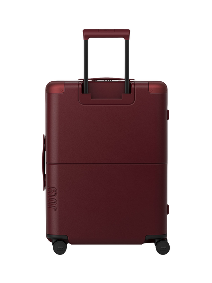 July 66cm Checked 4-Wheel Expandable Suitcase, 80L, Plum - view 2, Plum