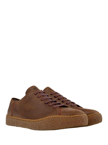 Camper Peu Terreno Nubuck Lace Up Trainers, Brown - view 2, Brown