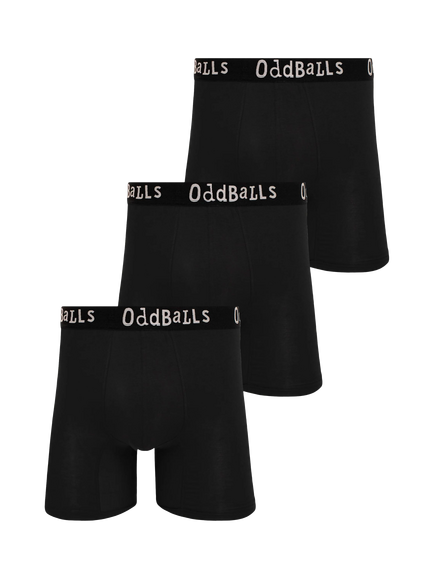 OddBalls Bamboo Boxer Shorts, Black, Black