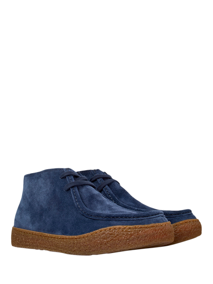 Camper Peu Terreno Leather Lace Up Ankle Boots - view 2, Blue