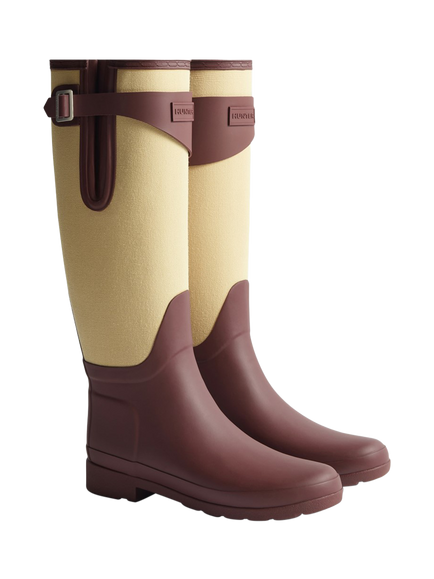 Hunter Refined Tall Canvas Wellington Boots, Port Royale - view 2, Port Royale