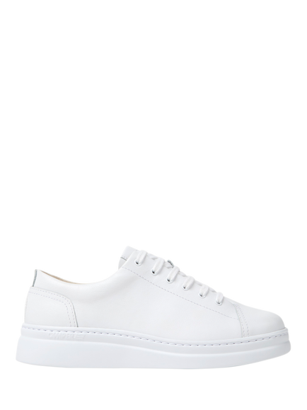 Camper Runner Up Leather Lace Up Trainers, White, White