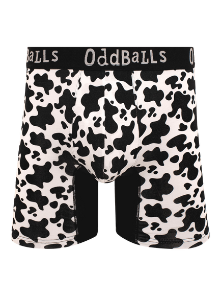 OddBalls Bamboo Check, Camo & Cow Boxer Shorts, Multi - view 2, Multi