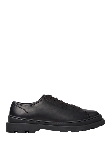 Camper Brutus+ Leather Lace Up Trainers, Black, Black