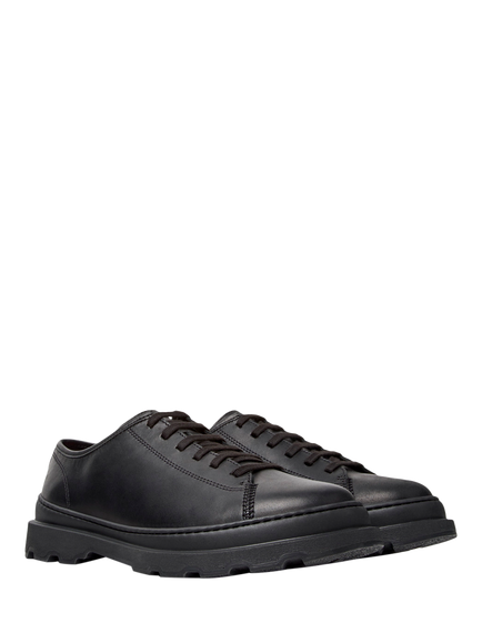 Camper Brutus+ Leather Lace Up Trainers, Black - view 2, Black