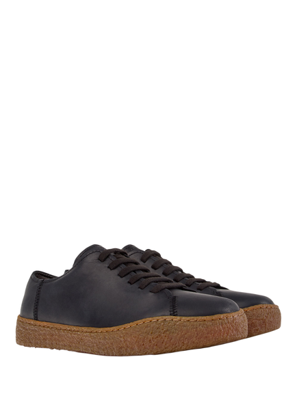 Camper Peu Terreno Leather Lace Up Trainers, Black - view 2, Black