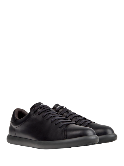 Camper Pelotas Soller Leather Lace Up Trainers, Black - view 2, Black