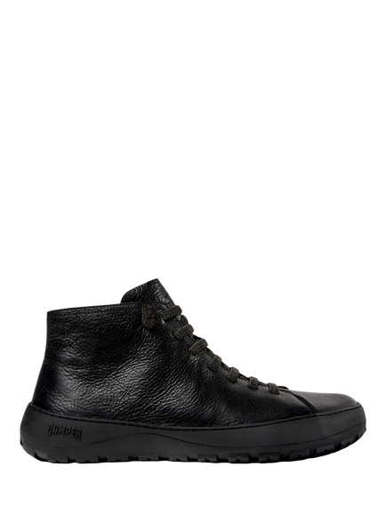 Camper Peu Serra Leather Lace Up Ankle Boots, Black, Black