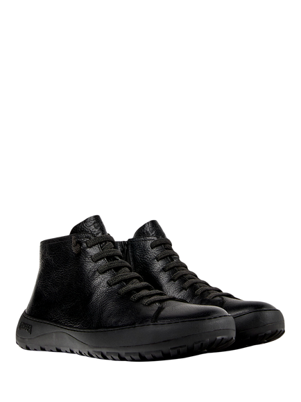Camper Peu Serra Leather Lace Up Ankle Boots, Black - view 2, Black
