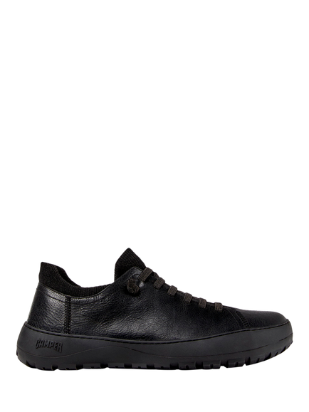 Camper Peu Serra Leather Lace Up Trainers, Black, Black