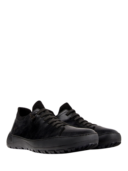 Camper Peu Serra Leather Lace Up Trainers, Black - view 2, Black