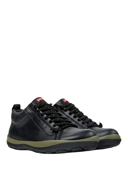 Camper Peu Pista Leather Lace Up Ankle Boots, Black - view 2, Black