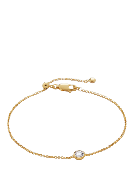 Monica Vinader Solitaire Diamond Chain Bracelet, Gold, White