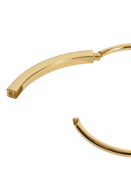 Monica Vinader Linear Hinge Bangle, Gold - view 2, Gold