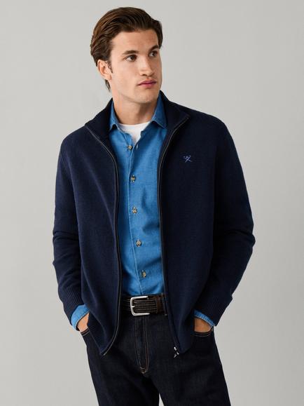 Hackett London Lambswool Full Zip Cardigan, Old Navy