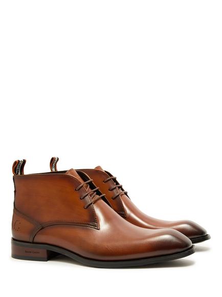 Simon Carter Rabat Leather Lace Up Chukka Boots - view 2, Tan