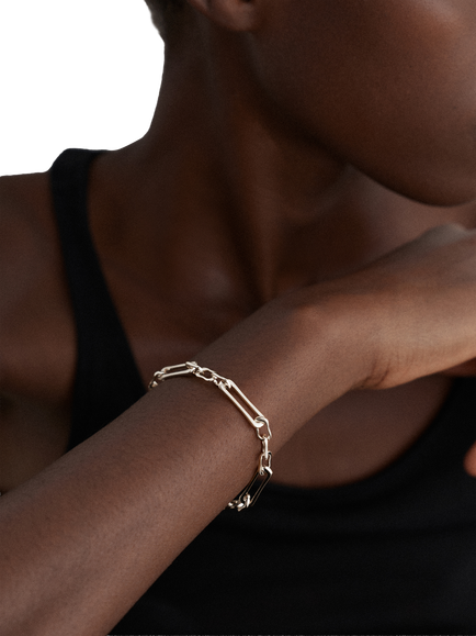 Monica Vinader Alta Duo Bracelet, Silver - view 2, Silver