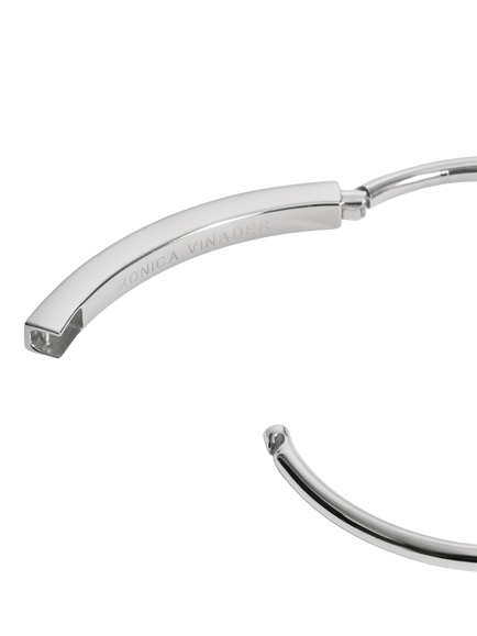 Monica Vinader Linear Hinge Bangle, Silver - view 2, Silver