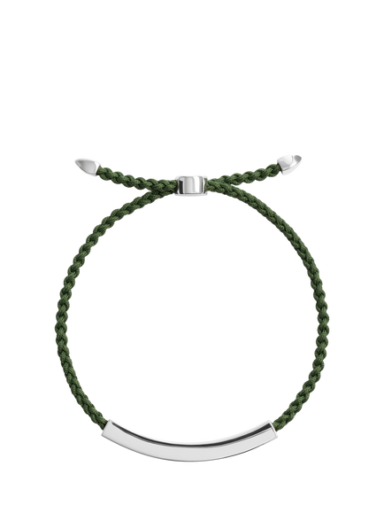 Monica Vinader Linear Bold Cord Bracelet, Green