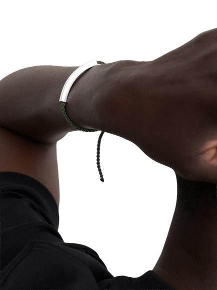 Monica Vinader Linear Bold Cord Bracelet - view 2, Green